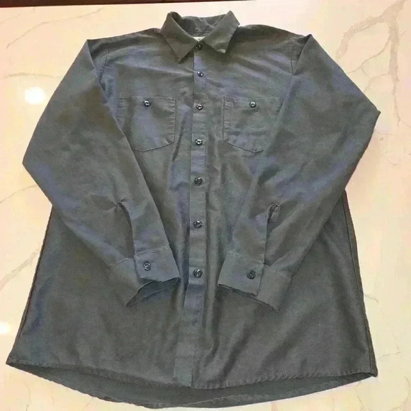 Reed Mens 100% Cotton Button Down Blue Gray Long Sleeve size Medium - Picture 4 of 7